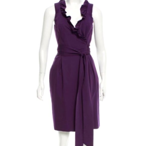 Diane von Furstenberg Purple Dress | Size 12 - Picture 4 of 5
